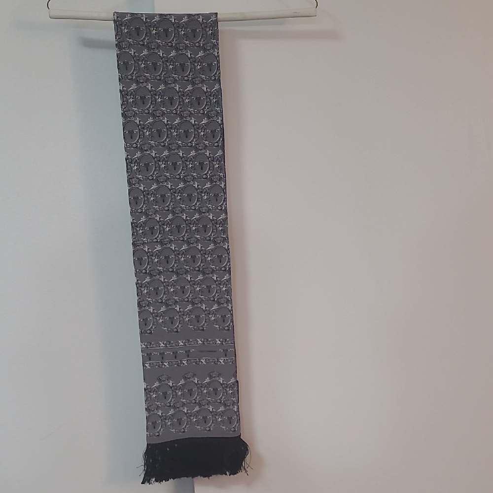 Dolce & Gabbana Black and Gray Bee & Crown Scarf